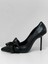 4527 Siyah Kırışık Mat Kurdele Detay Topuklu Kadın Ayakkabı 3