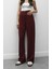 Bordo Heche Pileli Kemerli Pantolon 2