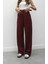 Bordo Heche Pileli Kemerli Pantolon 3