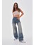 Kadın Vintage Efektli Straight Fit Baggy Jean 4