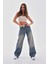 Kadın Vintage Efektli Straight Fit Baggy Jean 5