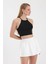 Kadın Siyah Bisiklet Yaka Crop Top BLZ-00187 2