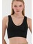 Kadın Siyah V Yaka Crop Top BLZ-00262 4