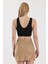 Kadın Siyah V Yaka Crop Top BLZ-00262 5