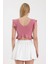 Kadın Pembe Volanlı Crop Top BLZ-00255 5