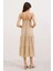 2403 Askılı Midi Elbise - Krem 4