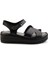 Siyah Leather Kadın Sandalet K05552008503 1