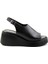 Siyah Leather Kadın Sandalet K05359032103 1