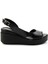 Siyah Leather Kadın Sandalet K05359032503 1