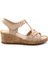 Bej Leather Kadın Sandalet K05552006003 1