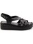 Siyah Leather Kadın Sandalet K05552000803 1