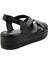 Siyah Leather Kadın Sandalet K05552000803 3