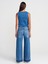 71975 Yanı Parçalı Geniş Denim Pantolon-Mavi 2