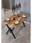 Yemek Masası Avenza Living 80*120 Kütük Model Metal Ayak Mutfak Ofis Balkon Dekoratif Masa 2
