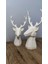 2 Li Set Geyik Figürlü Modern Dekoratif Hediyelik Biblo Kemik Beyazı 22CM/19CM 3