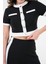 Siyah Şerit Detaylı Çıtçıtlı Crop Bluz - Beli Lastikli Pantolon Fitilli Örme Takım 4