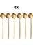 6 Adet Çelik Gold 15 cm Fincan Latte Kahve Karıştırma Kaşığı MT161SR-6 1