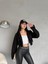 Kadın Kargo Cep Detaylı Oversize Crop Denim Ceket 4