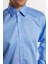 Regular Fit Mavi Non-Iron %100 Pamuk Doğa Dostu Ekoteks Belgeli Ütü Gerektirmez Gömlek 3