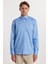 Regular Fit Mavi Non-Iron %100 Pamuk Doğa Dostu Ekoteks Belgeli Ütü Gerektirmez Gömlek 4