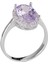 925 Ayar Gümüş Kadın Yüzük - Şık Oval Kesim Taş Yüzük - Yapay Taş El Yapımı Yüzük (Yapay Ametist) 1