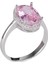 925 Ayar Gümüş Kadın Yüzük - Şık Oval Kesim Taş Yüzük - Yapay Taş El Yapımı Yüzük (Yapay Pembe Topaz) 1