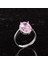 925 Ayar Gümüş Kadın Yüzük - Şık Oval Kesim Taş Yüzük - Yapay Taş El Yapımı Yüzük (Yapay Pembe Topaz) 3