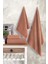 Tekstil Royality | 50X90-70X140 cm 4'lü Banyo Havlu SETI,%100 Pamuklu Havlu Takımı Kiremit 3