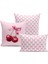 Fiyonklu Kiraz Serisi Çift Tarafı Dijital Baskılı 3'lü Kırlent Kılıfı Seti (Cherry With Bow) 1