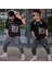 Erkek Çocuk Yıkamalı Tarz Pantolon Penye T-Shirt 2'li Alt Üst Takım Siyah Renk 05 1