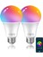 Alexa Ampuller E27 Akıllı LED Lamba, 9W 806LM Wlan Çok Renkli Kısılabilir Ampul, Alexa Echo ile Uyumlu Uygulama Kontrolü, Google Home, Hub Gerekmez, Sıcak Beyaz/soğuk Beyaz Işık, 2'li Paket 1