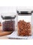 Kare Borosilikat Cam Sızdırmaz Vakumlu Erzak ve Bakliyat Saklama Kabı - Havadaki Termisil Kavanoz, Şeker, Un, Makarna, Çay, Kahve ve Kuru Gıdalar Için Ideal (Metal Kapak, 900 Ml) 2