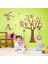 Kids Çocuk Odası Dekorasyonu Pembe Mor Sevimli Hayvanlar ve Ağaç Hediyelik Duvar Dekoru 1