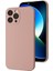 iPhone 13 Pro Max Uyumlu Kamera Korumalı, Mikrofiber Astarlı, Sıvı Silikon Kılıf (Kum Pembe) 2