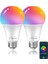 Alexa Ampuller E27 Akıllı LED Lamba, 9W 806LM Wlan Çok Renkli Kısılabilir Ampul, Alexa Echo ile Uyumlu Uygulama Kontrolü, Google Home, Hub Gerekmez, Sıcak Beyaz/soğuk Beyaz Işık, 2'li Paket 3