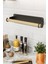 Yapışkanlı Doğal Gürgen Ağaç Ahşap Bar Metal Rulo Kağıt Havluluk, Kağıt Havlu Standı, Banyo Mutfak Havlu Çubuğu, Peçetelik Kağıt Havlu Rafı, Kağıt Havluluk Askısı (Metal, Siyah) 2