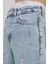 Armalıfe 2104 Garni Detaylı Serpme Taşlı Denim Kadın Pantolon 4