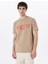 D5SM-TST3835 Açık Kahve Bisiklet Yaka Relaxed Baskılı Erkek T-Shirt 1