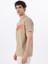 D5SM-TST3835 Açık Kahve Bisiklet Yaka Relaxed Baskılı Erkek T-Shirt 3