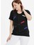 O Yaka Taşlı Siyah Kadın Bluz 25YSL8055-BB 3