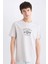 %100 Pamuk Regular Fit Bisiklet Yaka Baskılı Kısa Kollu Tişört E1316AX25SM 1