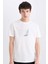 %100 Pamuk Regular Fit Bisiklet Yaka Baskılı Kısa Kollu Tişört E1314AX25SM 1