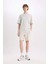 %100 Pamuk Slim Fit Dar Kesim Dar Paça Cepli Basic Düz Şort B8673AX25SM 4