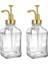 Home 500 ml Cam Sıvı Sabunluk ve Losyonluk, Yüksek Kaliteli Krom Başlık, Şık Tasarım, Çok Amaçlı Kullanım Için Ideal: Kahve Şurubu, Sıvı Yağ, Sirke, Losyon ve Sıvı Sabun (Gold, Kare) 1