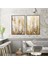 |soft Gold-Beyaz Yaprak Desenli Kombin 01 |temperli Çerçeveli Cam Tablo 2li Dikey 1