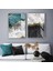 |gri-Mavi Renk Soyut Kombini |temperli Çerçeveli Cam Tablo 2li Dikey 1