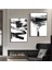 |siyah-Beyaz Abstract Kombin 2 |çerçeveli Cam Tablo 2li Dikey 1
