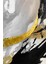 |siyah-Gold-Gri Soyut Abstract Kombin 03 |çerçeveli Cam Tablo 2li Dikey 2