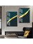|yeşil-Gold Luxury Desenli Soyut Kombini 06|çerçeveli Cam Tablo 2li Dikey 1
