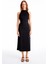 Siyah Danys Slim Fit Midi Boy Elbise 2